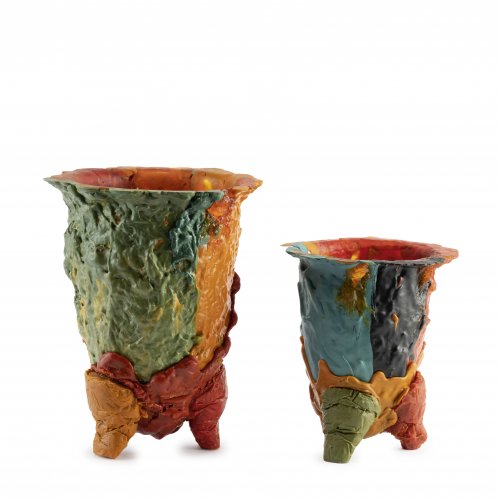 Two unique vases, c. 1987