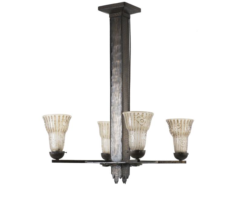 Hauptbild zu Objekt, Ceiling light, c1930, Edgar Brandt, Daum Fr&egrave;res, Nancy, 138B 185