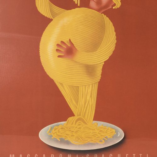 Plakat 'Maccaroni Perlach', um 1945/46
