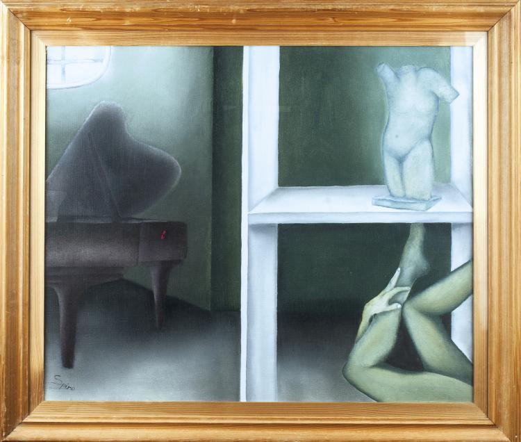 Hauptbild zu Objekt, Untitled (Bedroom with baby grand piano), c1960, Georges Spiro, 138C 853
