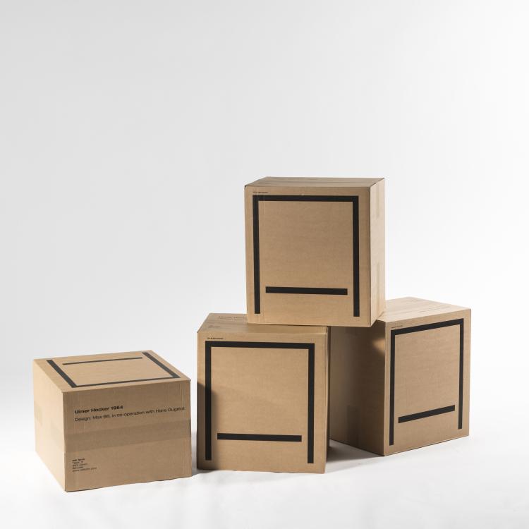 Hauptbild zu Objekt, Vier 'Ulmer Hocker', 1953, Max Bill, Kriens - Werkstatt f&uuml;r Behinderte, und M&ouml;belfabrik, Muotathal f&uuml;r Wohnbedarf AG Z&uuml;rich wb form, Z&uuml;rich, 143B 324