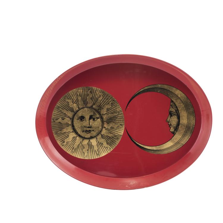 Hauptbild zu Objekt, Tablett 'Sole e Luna', 1950er Jahre, Piero Fornasetti, Fornasetti, Mailand, 139B 380