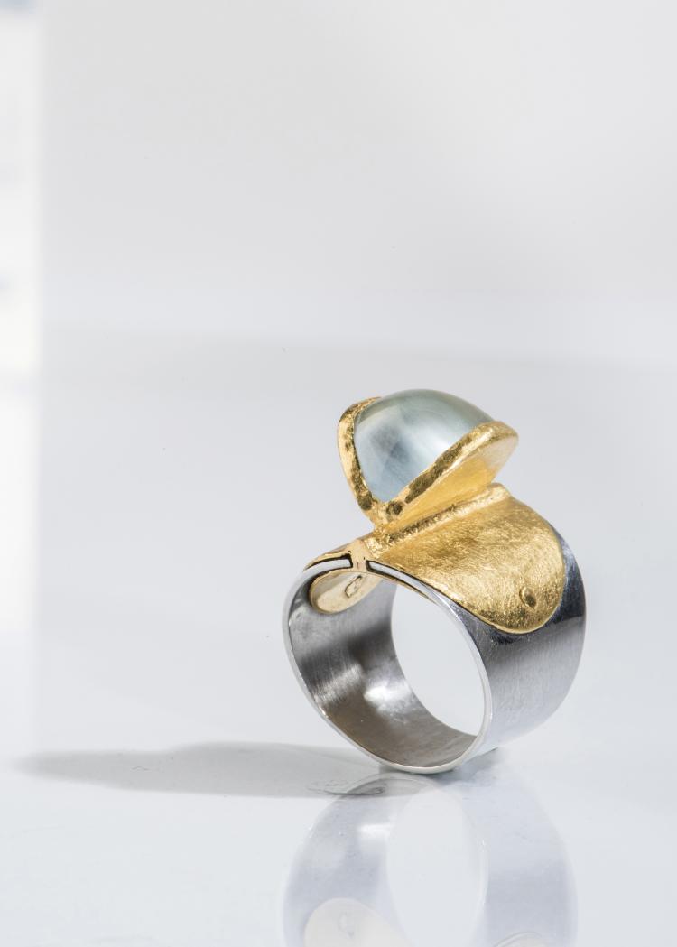 Hauptbild zu Objekt, Ring with moonstone, 1970s, Klaus Ullrich, 142B 222