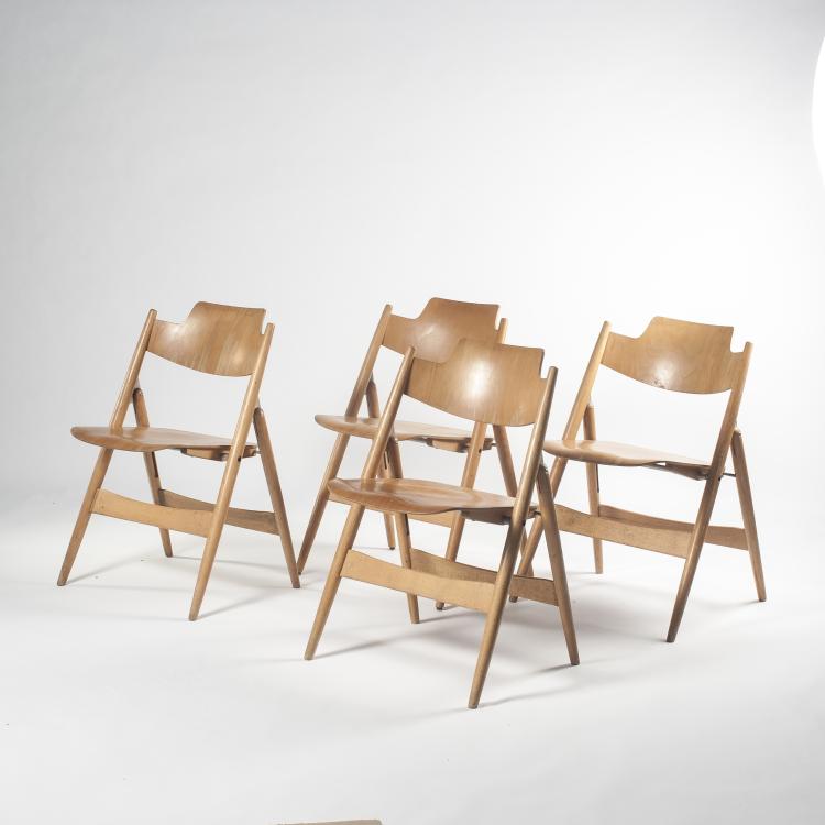 Bild 1 zu Objekt, Six 'SE 18' folding chairs, 1953, Egon Eiermann, Wilde & Spieth, Esslingen, 139A 113