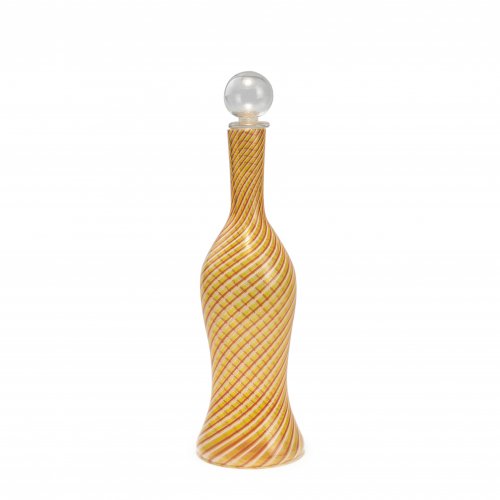 'Filigrana semplice girata' bottle and stopper, 1964