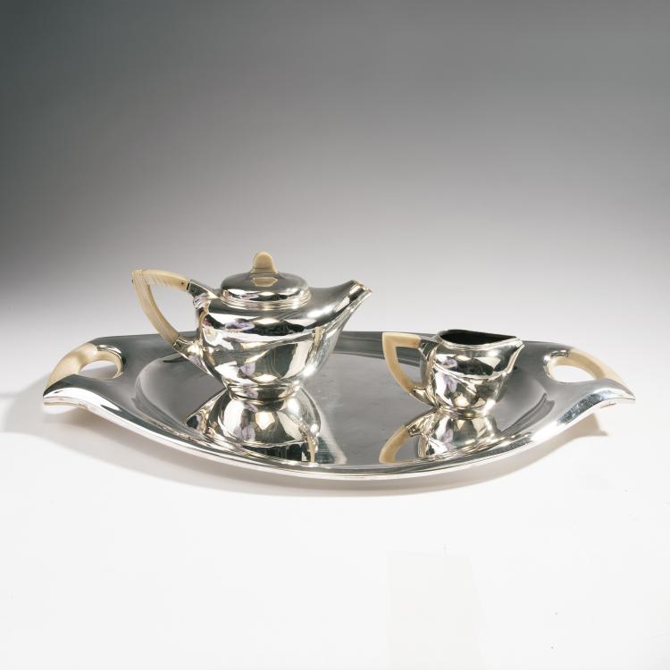 Bild 9 zu Objekt, Teapot, creamer and tray from the 'Service III', 1904, Henry van de Velde, M&uuml;ller, Theodor, Weimar, 142A 005