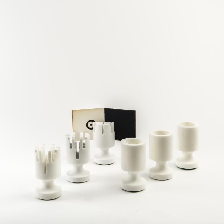 Hauptbild zu Objekt, Three 'Malta' - '3028A' pencil holders, three '3029A' notepaper stands, 1960, Enzo Mari, Danese, Mailand, 140A 24