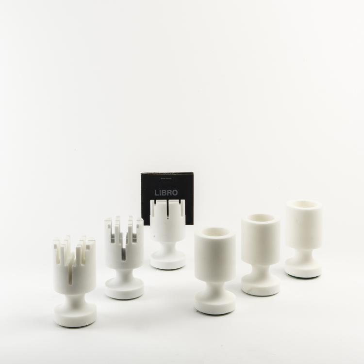 Bild 1 zu Objekt, Three 'Malta' - '3028A' pencil holders, three '3029A' notepaper stands, 1960, Enzo Mari, Danese, Mailand, 140A 24