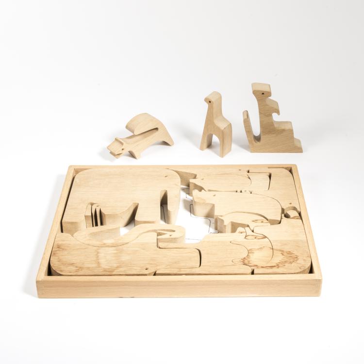 Hauptbild zu Objekt, '16 Animali' - '3015D' jigsaw puzzle, 1957, Enzo Mari, Danese, Mailand, 140A 1