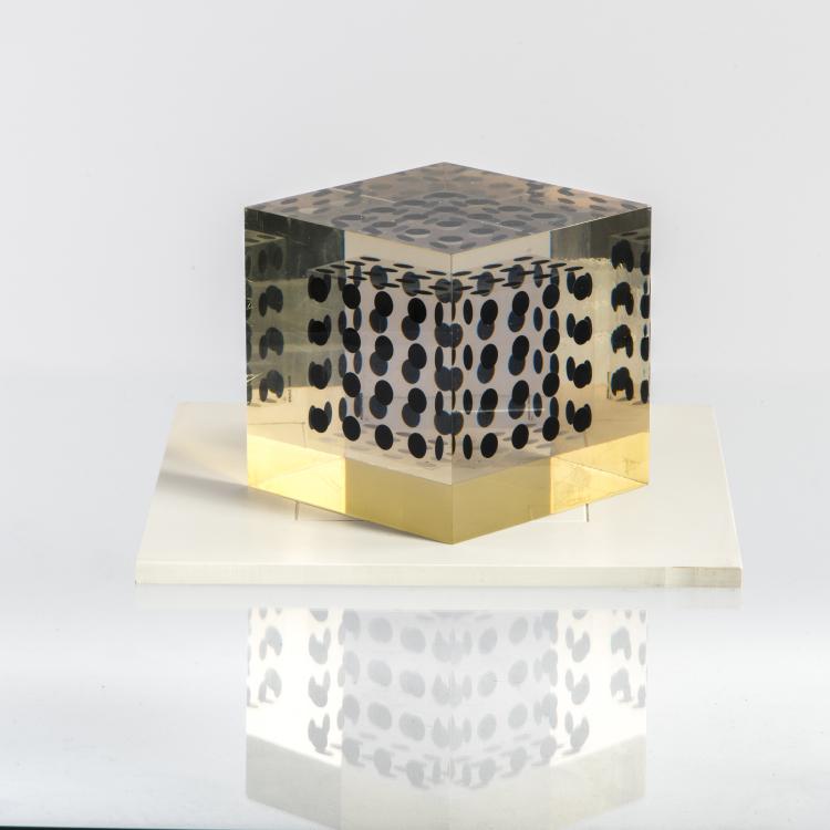 Bild 1 zu Objekt, 'Deformazione ottico-dinamica - cubo, serie a punti O', 1959-63, Enzo Mari, Danese, Mailand, 140A 19