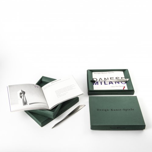 Catalogue Box 'Design-Kunst-Spiele' with paper knife 'Ameland' (1961/62), 1989