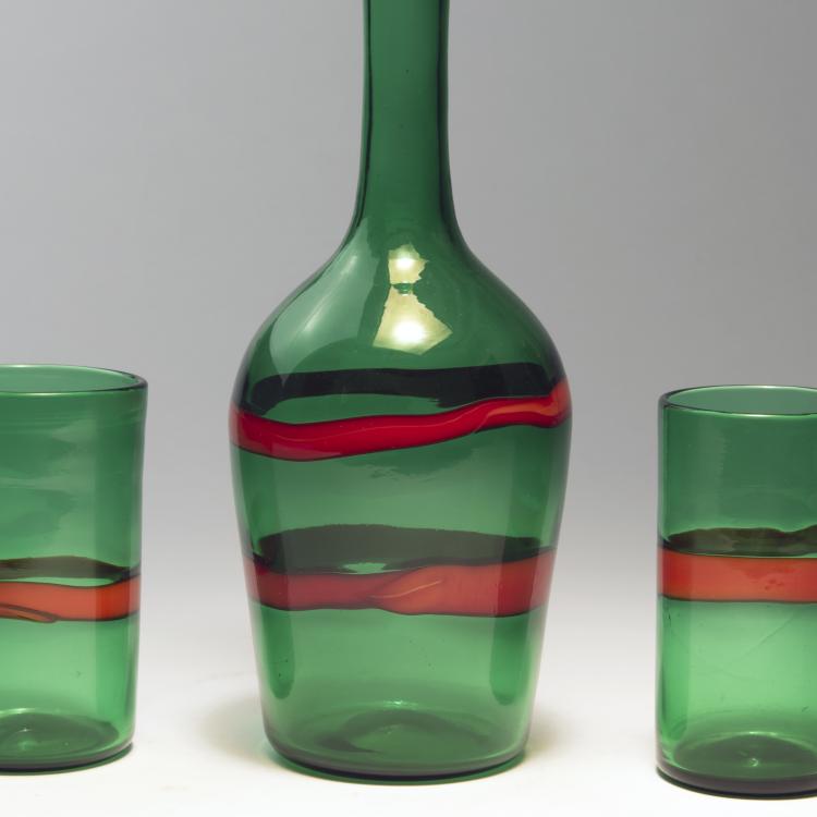 Bild 2 zu Objekt, 'A fasce' bottle and two tumblers, 1958-60, Fulvio Bianconi, Venini & C., Murano, 140C 550