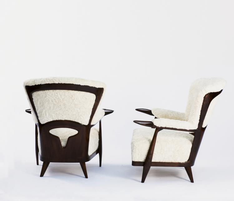 Hauptbild zu Objekt, Two lounge chairs, 1950s, Enrico Chuti, Italien, 140B 151