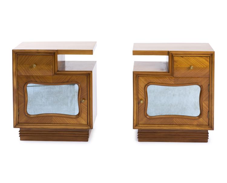Hauptbild zu Objekt, Zwei Nachtk&auml;stchen, 1940er Jahre, Osvaldo Borsani, ABV, Varedo (zugeschrieben), 140B 115