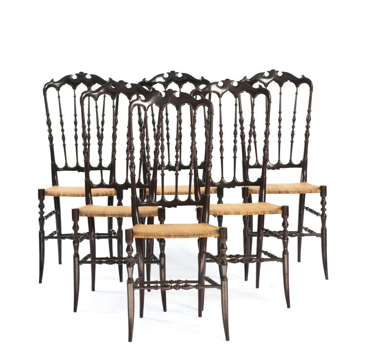Hauptbild zu Objekt, Six 'Chiavari' chairs, 1940/50s, Chiavari, 140B 120