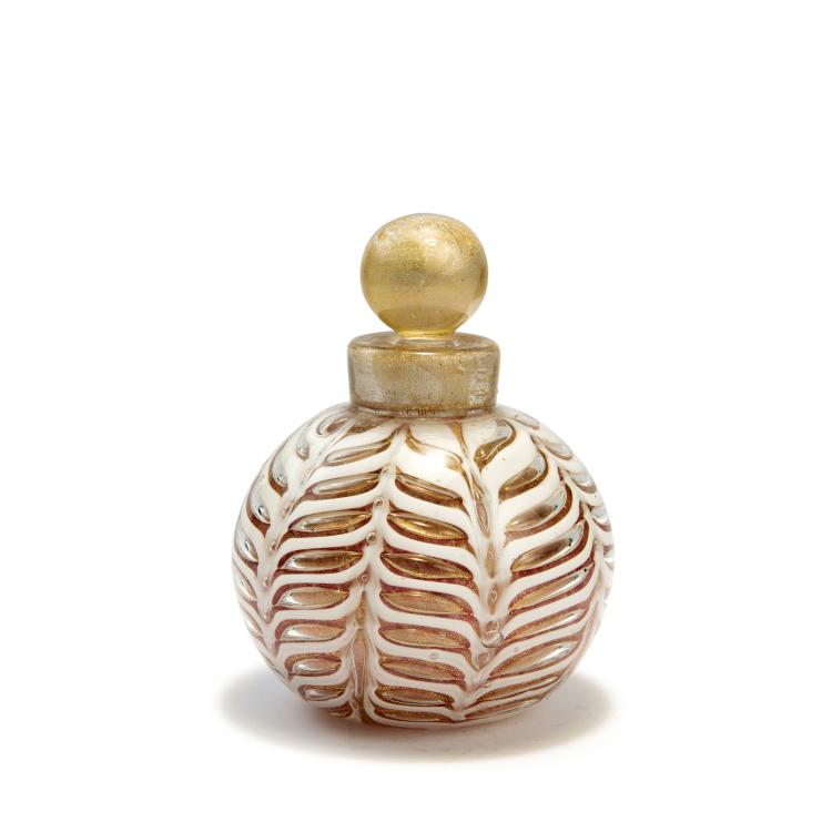 Hauptbild zu Objekt, 'Graffito lattimo e oro' perfume bottle, 1969, Ercole Barovier, Barovier & Toso, Murano, 140C 598