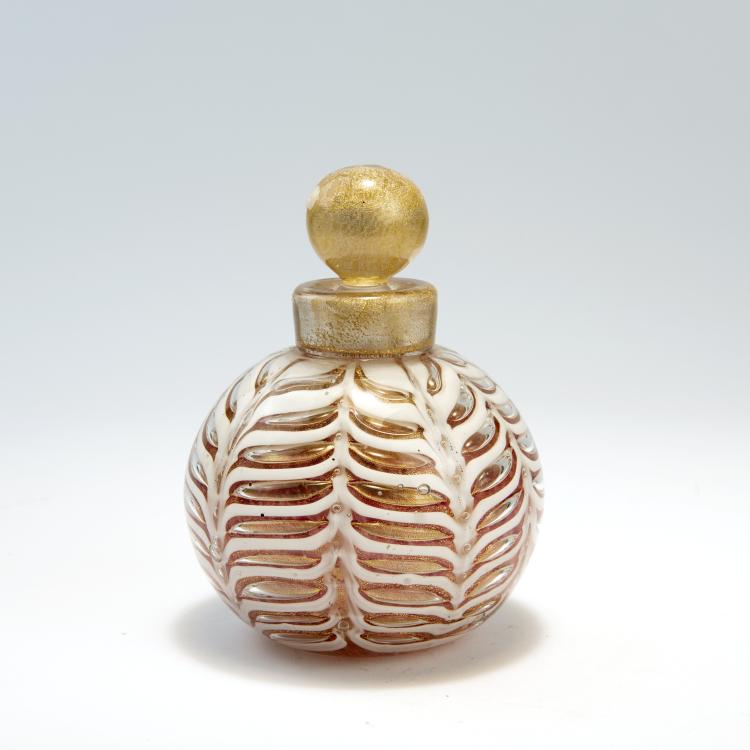 Bild 1 zu Objekt, 'Graffito lattimo e oro' perfume bottle, 1969, Ercole Barovier, Barovier & Toso, Murano, 140C 598
