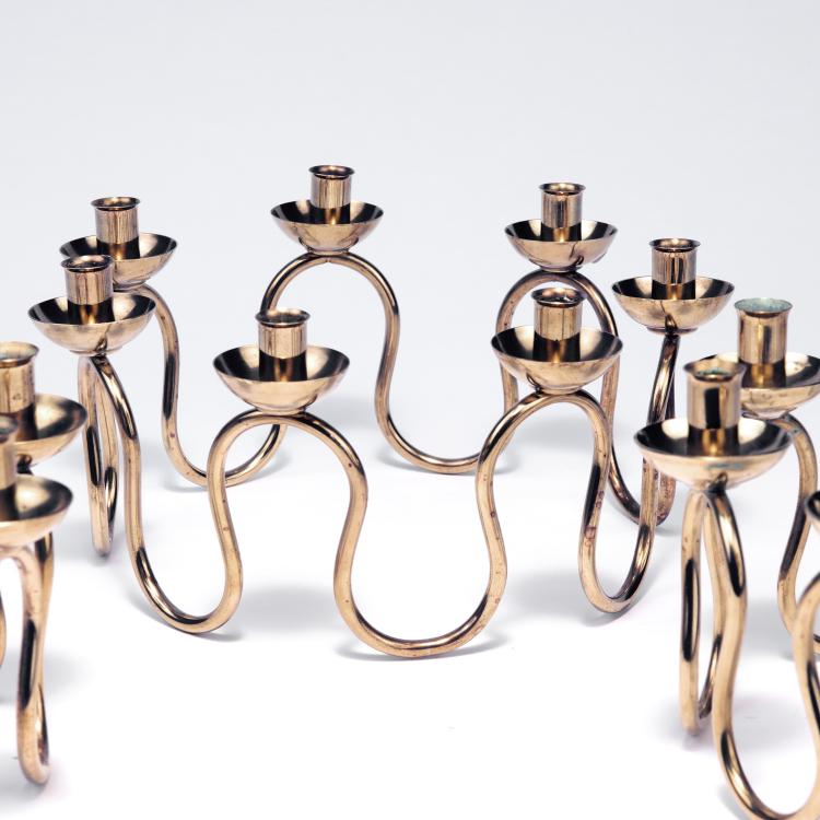 Bild 1 zu Objekt, Three candlesticks, c. 1960, Lars Holmstr&ouml;m, Svensk Tenn, Stockholm, 140D 746