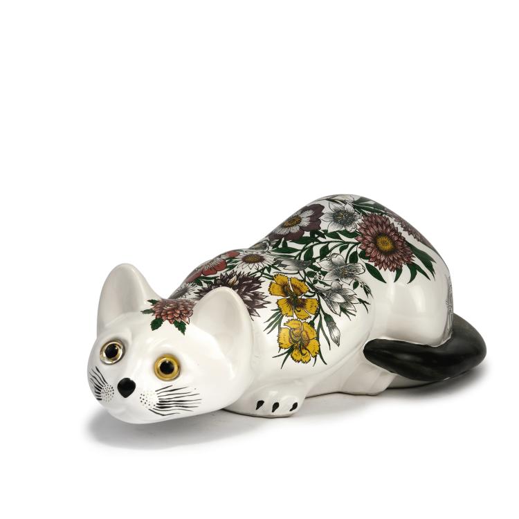 Hauptbild zu Objekt, 'Fiorato' cat, 1970s, Fornasetti, Mailand (Vertrieb); Alcoba&ccedil;a, Portugal, 140B 354