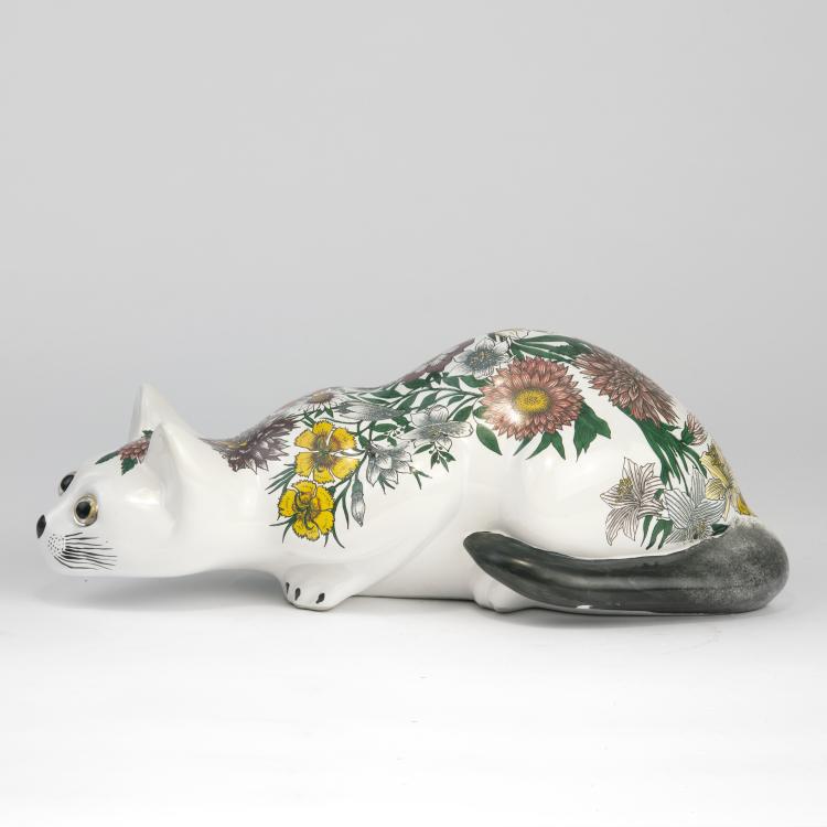 Bild 1 zu Objekt, 'Fiorato' cat, 1970s, Fornasetti, Mailand (Vertrieb); Alcoba&ccedil;a, Portugal, 140B 354