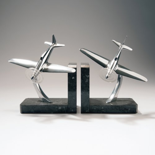 Two 'Air plane' bookends, c. 1930