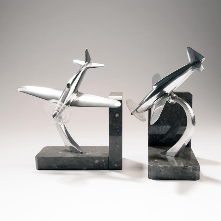 Bild 1 zu Objekt, Zwei Buchst&uuml;tzen 'Flugzeuge', um 1930, Frankreich, 141C 725