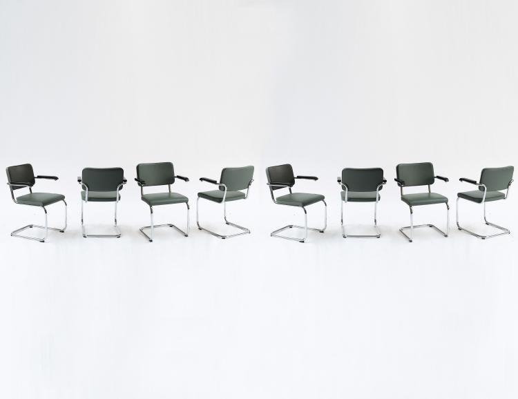 Hauptbild zu Objekt, Eight 'B 64' cantilever chairs, 1930/31, Marcel Breuer, Thonet, Frankenberg, 140D 670