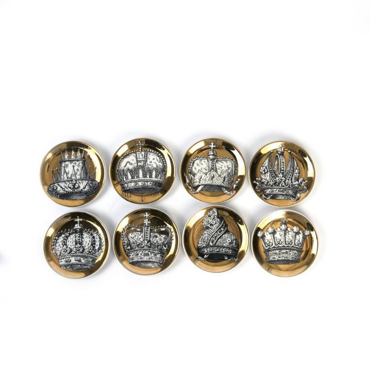 Hauptbild zu Objekt, Eight 'Corone' coasters, 1960s, Piero Fornasetti, Fornasetti, Mailand, 140B 346