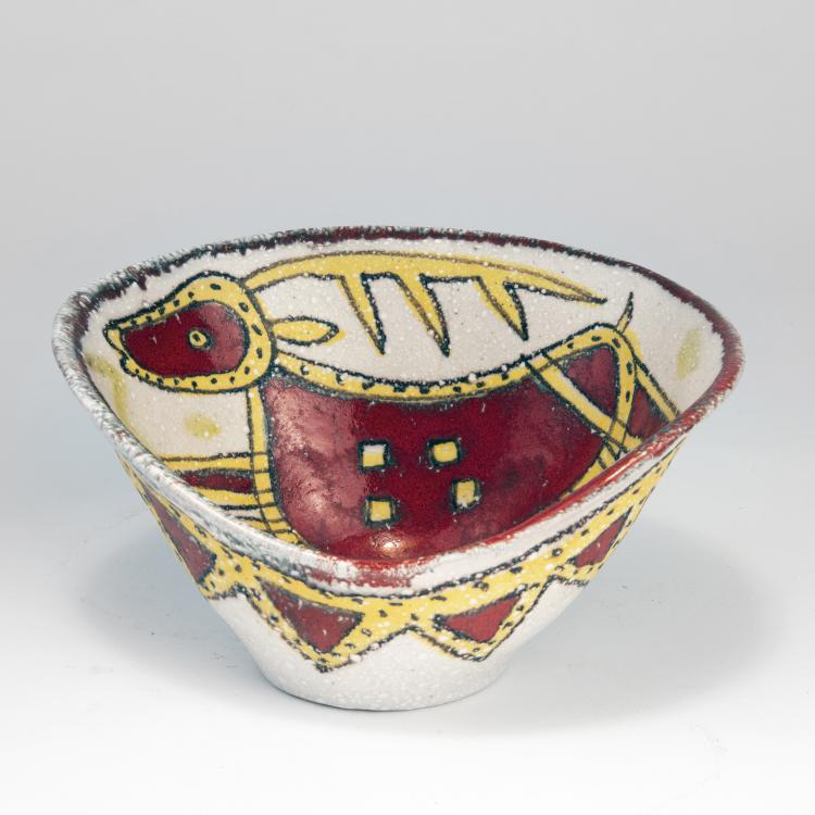 Hauptbild zu Objekt, 'Cervo rosso' bowl, 1950s, Guido Gambone, Gambone, Guido, 140B 211