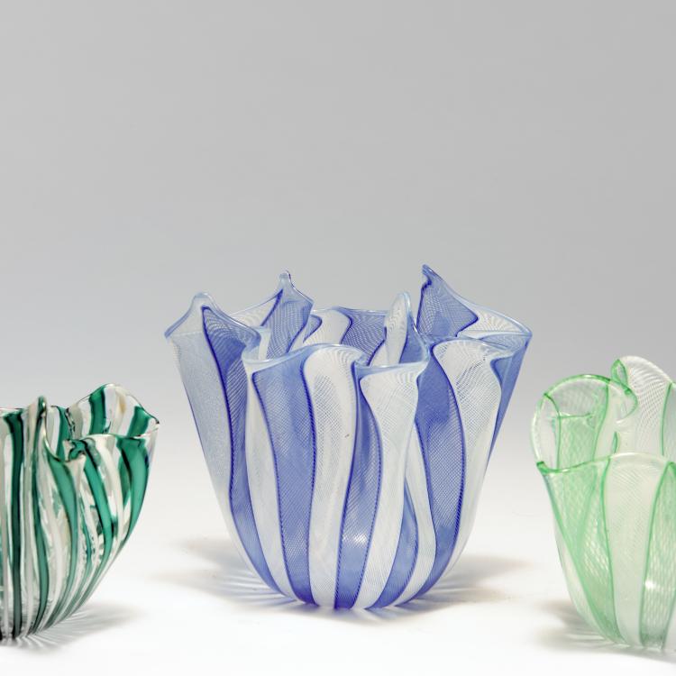 Bild 1 zu Objekt, Three 'Fazzoletto' vases, c. 1950, Fulvio Bianconi, Venini & C., Murano, 140C 492