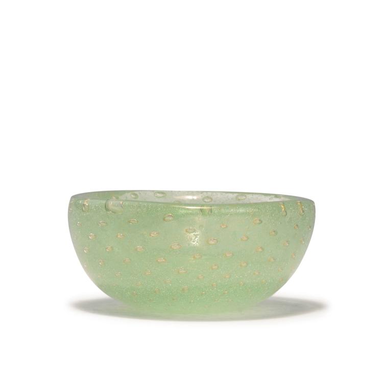 Hauptbild zu Objekt, Schale 'Sommerso a bollicine', um 1935, Carlo Scarpa, Venini & C., Murano, 140C 451