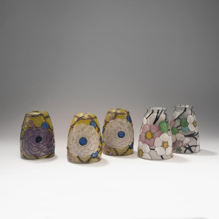 Hauptbild zu Objekt, Five lampshades, c. 1928, Louis Joseph Chaffard-Lucon, Chaffard-Lu&ccedil;on, Louis Joseph, 141C 391