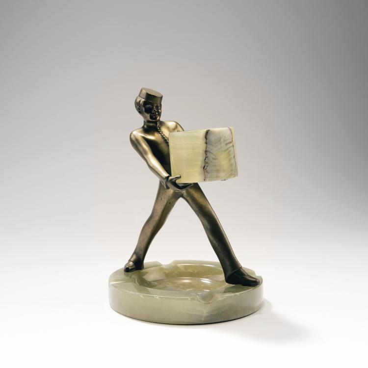 Hauptbild zu Objekt, Aschenschale mit Zigarettenhalter 'Aschenboy', um 1927, Josef Lorenzl, Goldscheider, Friedrich, Wien, 141C 766