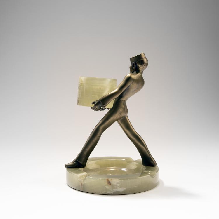 Bild 1 zu Objekt, Aschenschale mit Zigarettenhalter 'Aschenboy', um 1927, Josef Lorenzl, Goldscheider, Friedrich, Wien, 141C 766