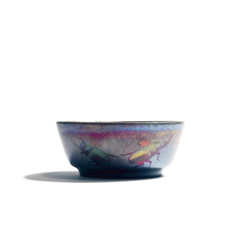 Hauptbild zu Objekt, Schale mit Hirschk&auml;fern, um 1900, Massier, Delphin, Vallauris, 141C 586