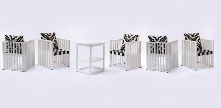 Hauptbild zu Objekt, 'Purkersdorf' table and five armchairs, 1903, Josef Hoffmann, Wittmann Franz, Etsdorf, 140D 653