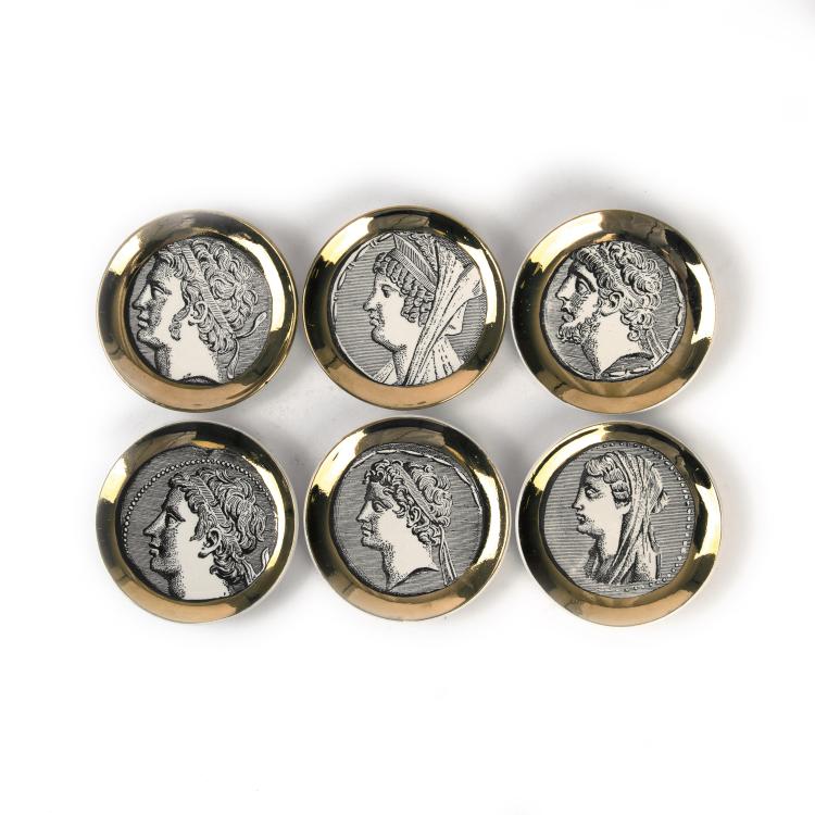 Hauptbild zu Objekt, Six 'Cammei' coasters, 1950/60s, Piero Fornasetti, Fornasetti, Mailand, 140B 335