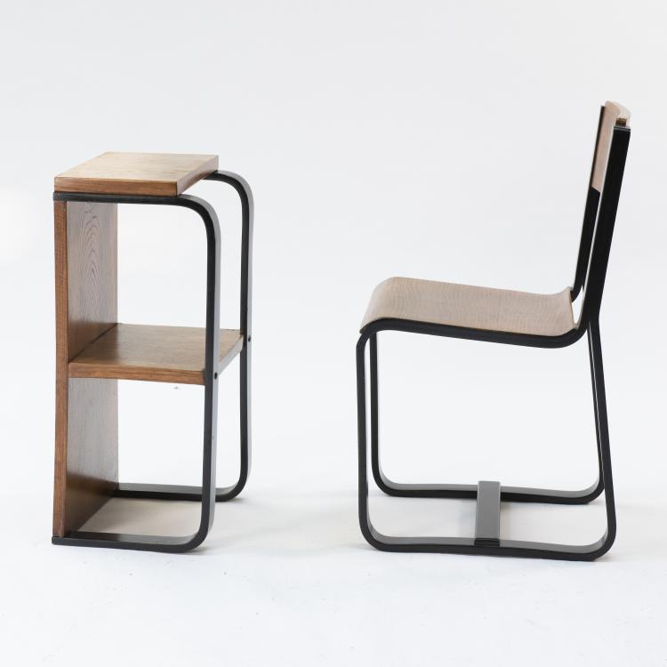 Bild 1 zu Objekt, Chair and small shelf, c. 1940, Maggioni, Gino, Varedo (zugeschrieben)., 140B 104