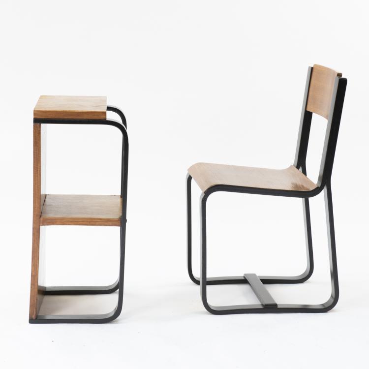 Bild 2 zu Objekt, Chair and small shelf, c. 1940, Maggioni, Gino, Varedo (zugeschrieben)., 140B 104