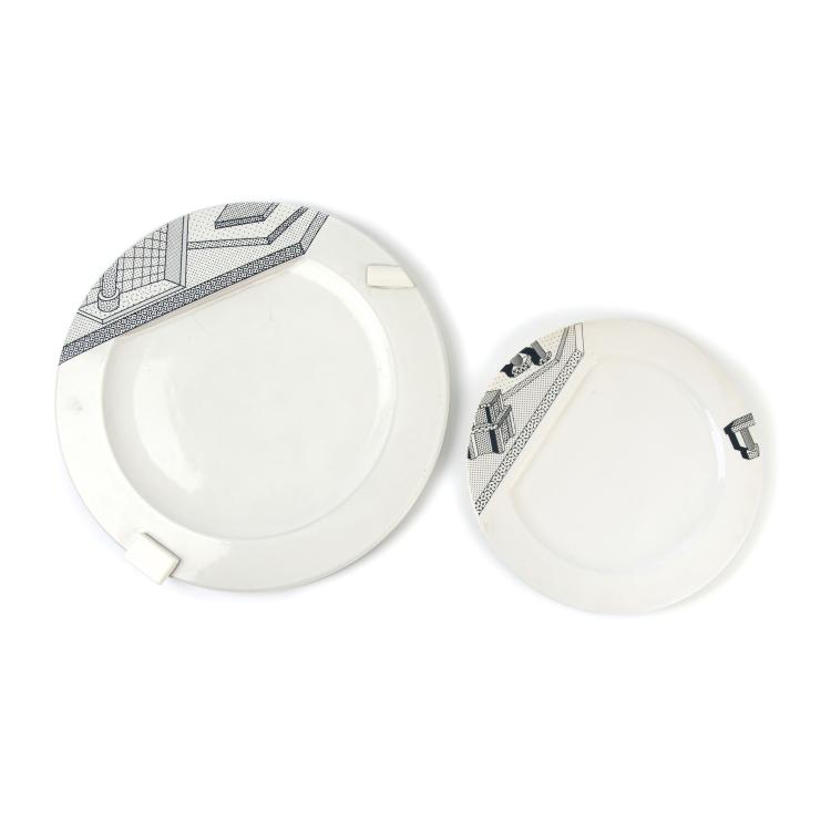 Hauptbild zu Objekt, 24 plates, 'Indivia' and 'Lettuce', 1985 , Ettore Sottsass, Memphis, Mailand; Flavia, Montelupo; Sarri, Alessio, 140B 220