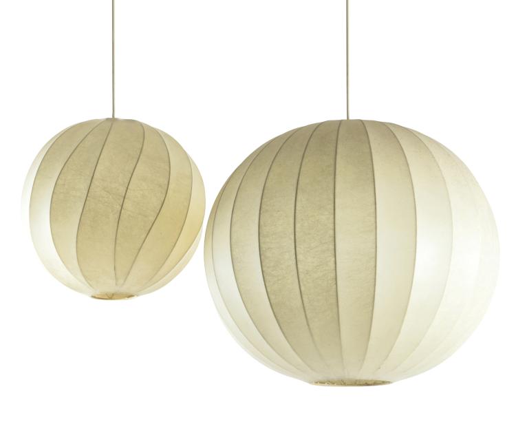 Hauptbild zu Objekt, Two 'Cocoon' ceiling lights, c. 1960, Italien, 140B 237
