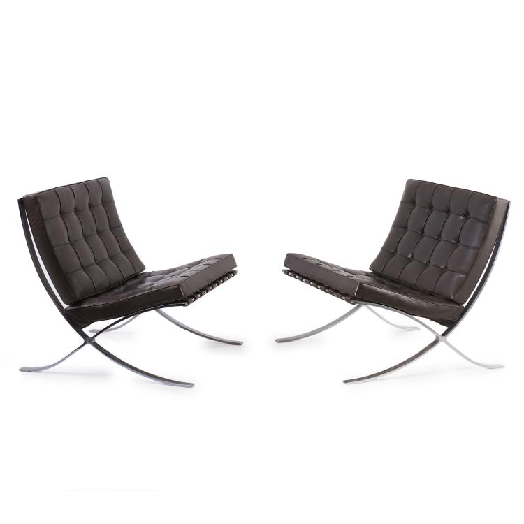 Hauptbild zu Objekt, Two 'Barcelona' easy chairs, 1929, Ludwig Mies van der Rohe, Knoll International, New York, 140D 666