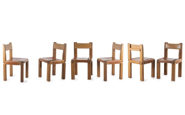 Hauptbild zu Objekt, Six 'S11' side chairs, c. 1967, Pierre Chapo, Chapo Gordes SA, Gordes, 140D 782
