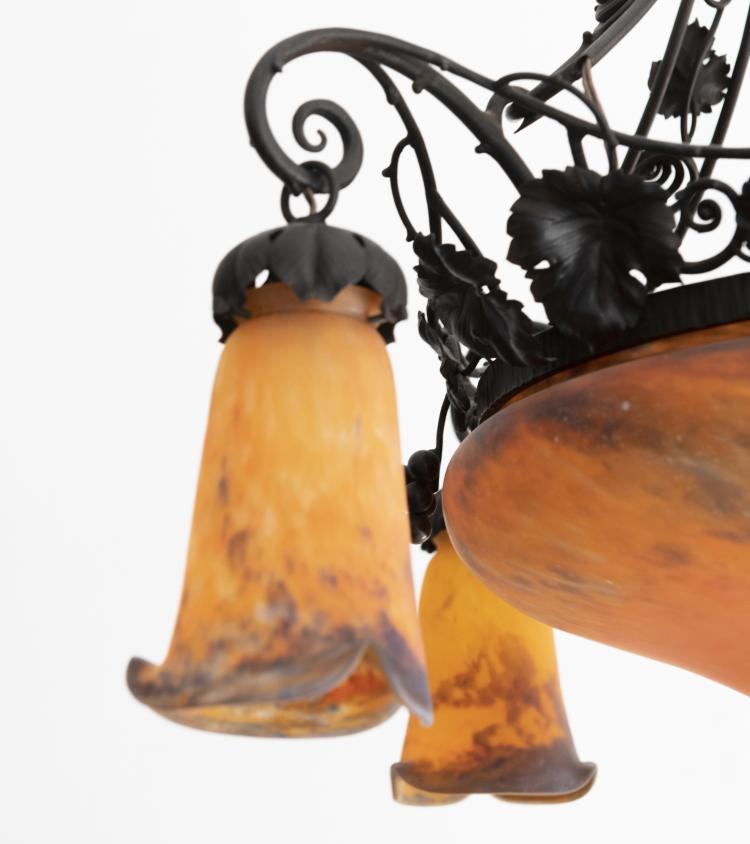 Bild 1 zu Objekt, Deckenleuchte, um 1925, Muller Fr&egrave;res, Lun&eacute;ville, 141A 228