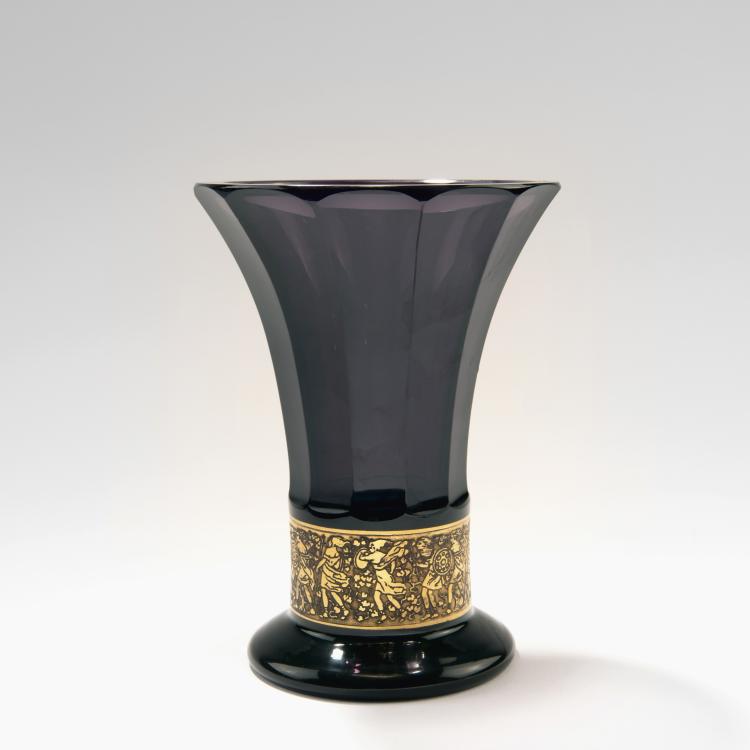 Hauptbild zu Objekt, Vase mit oroplastischem Dekor, um 1914, Leo Moser, Moser, Ludwig, Karlsbad, 141A 223