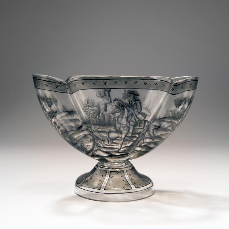 Bild 1 zu Objekt, Fu&szlig;schale mit Jagdmotiv, um 1880, Gall&eacute;, Emile, Nancy, 141A 20