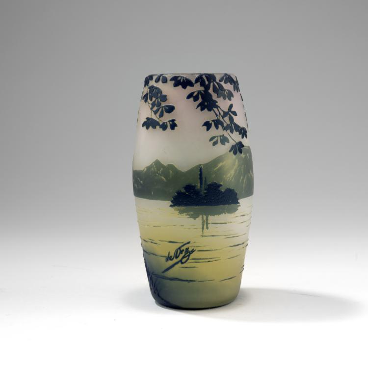 Bild 1 zu Objekt, Vase 'Paysage lacustre', 1915-20, De Vez; Tutr&eacute; de Varreux, Camille; Pantin, Cristallerie de, 141A 188