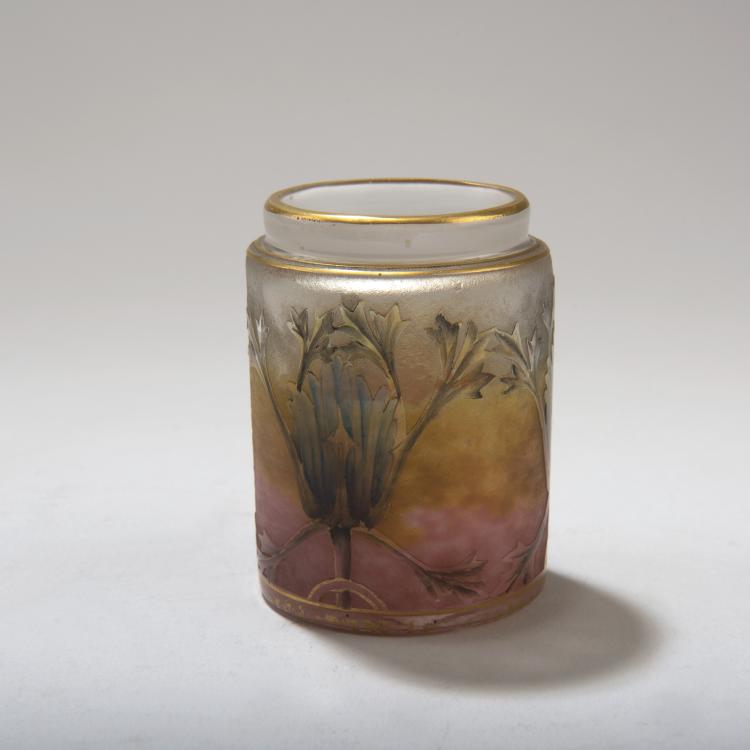 Hauptbild zu Objekt, Kleines Gef&auml;&szlig; 'Chardons', um 1905, Daum Fr&egrave;res, Nancy, 141A 121