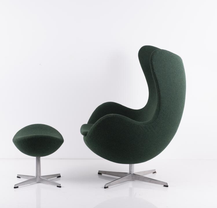 Bild 2 zu Objekt, Sessel 'Egg chair' - '3316' mit Ottoman, 1957, Arne Jacobsen, Hansen, Fritz, Aller&ouml;d, 140D 722