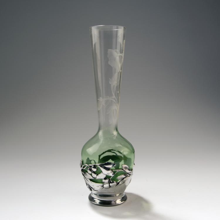 Hauptbild zu Objekt, Vase mit Metallmontierung von WMF, Geislingen, 1901/02, Moser, Karlsbad; WMF, Geislingen, 141A 222